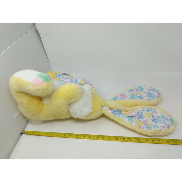 Hoppy Hopster Bunny Rabbit Plush‎ Easter Pastel Caltoy Bow Colorful Yellow VTG - Picture 11 of 11